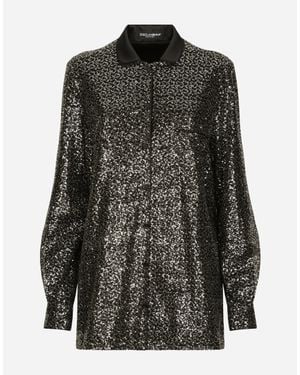 Dolce & Gabbana Sequined Shirt - Black