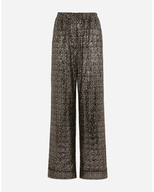 Dolce & Gabbana Pantalones Pijama De Lentejuelas - Gris