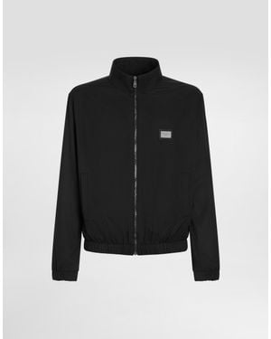 Dolce & Gabbana Light Nylon Jacket With Branded Tag - Black