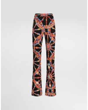 Dolce & Gabbana Carretto-Print Viscose Jersey Leggings - White