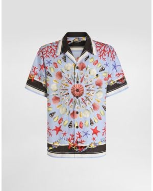 Dolce & Gabbana Shirt With A Shell Motif - Blue