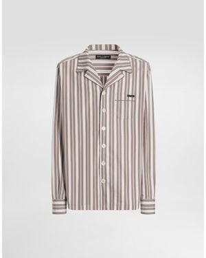 Dolce & Gabbana Compact Striped Poplin Vanity Shirt - Multicolour