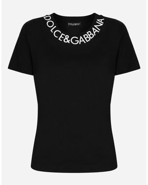 Dolce & Gabbana Neck Logo T-shirt - Black