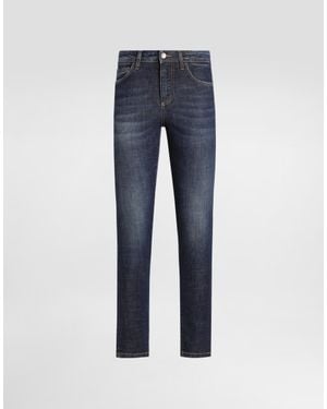 Dolce & Gabbana 5-Pocket Stretch Denim Trousers - Blue