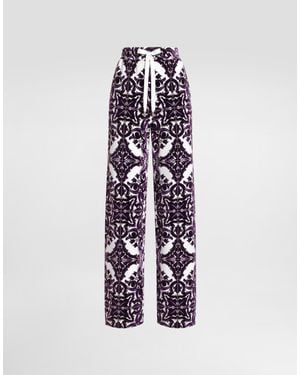 Dolce & Gabbana Majolica-Print Trousers - White
