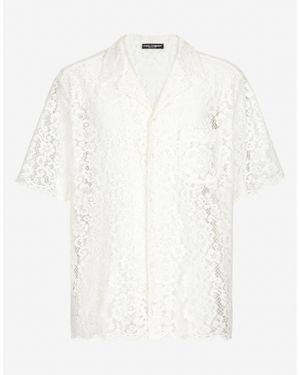 Dolce & Gabbana Lace Cuban Shirt - White