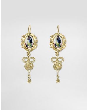 Dolce & Gabbana Sicily Earrings 18-Carat And Colorless Sapphires - White