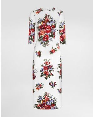 Dolce & Gabbana Floral Motif Dress - White