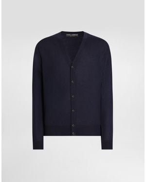 Dolce & Gabbana Cashmere Cardigan With Buttons - Blue