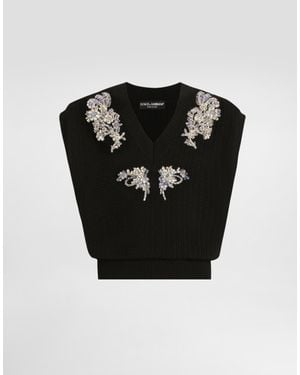 Dolce & Gabbana Gilet En Laine Torsadée - Noir