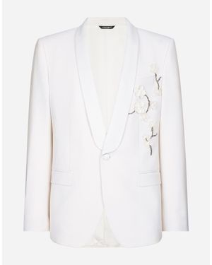 Dolce & Gabbana Single-Breasted Martini-Fit Jacket With Embroidery - White