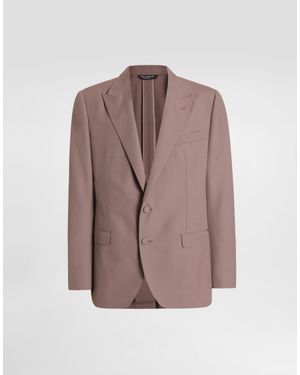 Dolce & Gabbana Single-Breasted Wool Poplin Jacket - Brown