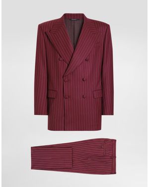 Dolce & Gabbana Double-Breasted Martini Suit - Purple