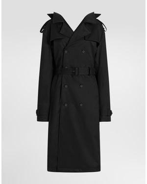 Dolce & Gabbana Taffeta Trench Coat - Black