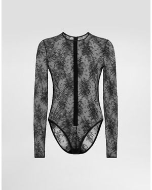 Dolce & Gabbana Chantilly Lace Bodysuit - グレー