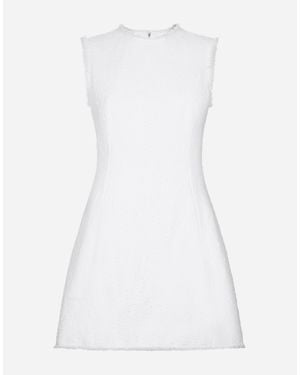 Dolce & Gabbana ラッセルコットン ツイード ショートドレス - ホワイト