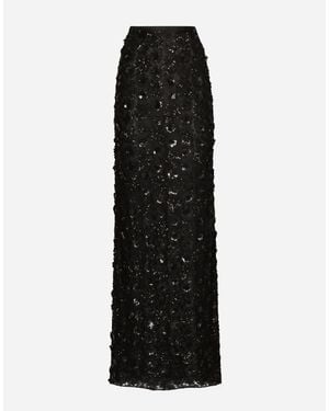 Dolce & Gabbana Long Sequined Mermaid Skirt - Black