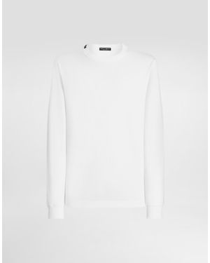 Dolce & Gabbana Long Sleeve Cotton T-Shirt - White