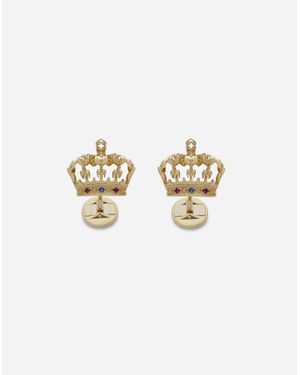 Dolce & Gabbana White Gold Tuxedo Buttons With Black Jades - Multicolour