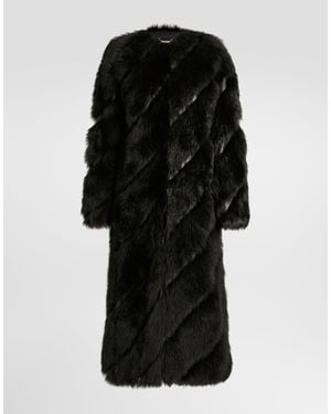 Dolce & Gabbana Shearling Coat - Black