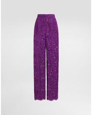 Dolce & Gabbana Cordonetto Lace Trousers - Purple