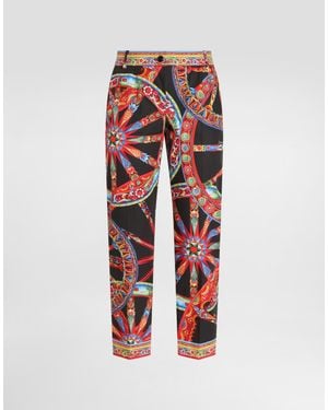 Dolce & Gabbana Carretto-Print Poplin Pants - Red