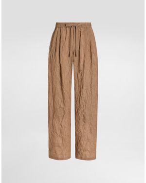 Dolce & Gabbana Linen-Blend Vanity Trousers - Natural