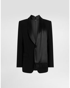 Dolce & Gabbana Fringed Blazer - Black