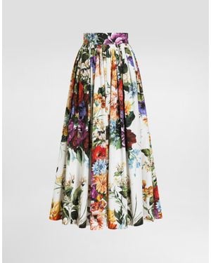 Dolce & Gabbana High-Waisted Skirt With A Floral Bouquet Print - Multicolor