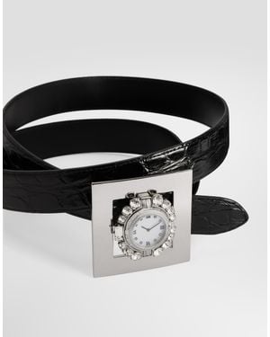Dolce & Gabbana Caiman Belt - Black
