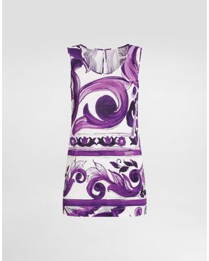 Dolce & Gabbana Majolica-Print Top - Purple