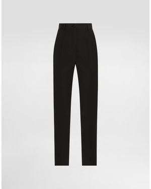 Dolce & Gabbana Tailored Woollen Tuxedo Trousers - Black