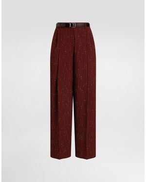 Dolce & Gabbana Pinstripe Pants - Red