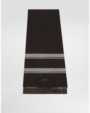 Dolce & Gabbana Vintage-Print Twill Scarf - Black