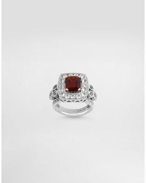 Dolce & Gabbana Eleganza Ring 18-Carat And Rose, Garnet, And Sapphires - White