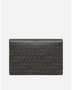 Dolce & Gabbana Coated Jacquard Crossbody Bag - Grey