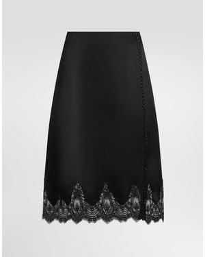Dolce & Gabbana Jupe En Satin - Noir