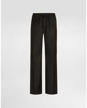 Dolce & Gabbana Wool Twill Jogging Trousers - Black