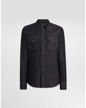 Dolce & Gabbana Stretch Denim Shirt - Blue