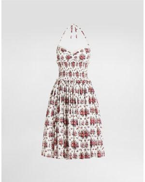 Dolce & Gabbana Floral Motif Dress - White