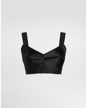 Dolce & Gabbana Satin Bustier Top - Black
