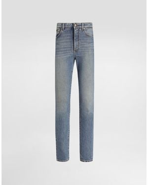 Dolce & Gabbana 5-Pocket Stretch Denim Trousers - Blue