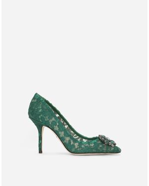 Dolce & Gabbana Lace Pumps With Brooch Detailing - グリーン