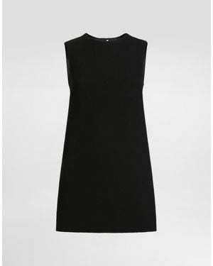 Dolce & Gabbana Short Wool Crepe A-Line Dress - Black
