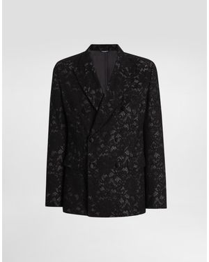 Dolce & Gabbana Double-Breasted Lace Jacket - Noir