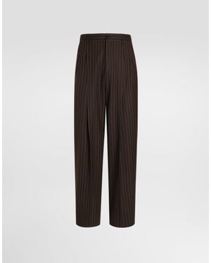 Dolce & Gabbana Pinstripe Wool Trousers - Multicolour