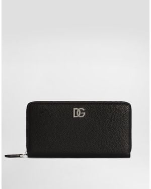 Dolce & Gabbana Portemonnaie Aus Kalbsleder Mit Logo - Schwarz