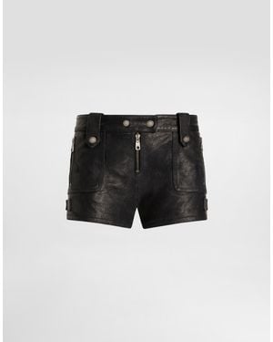 Dolce & Gabbana Vintage Leather Shorts - Black