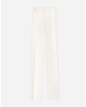 Dolce & Gabbana Flared Double Crepe Pants - White