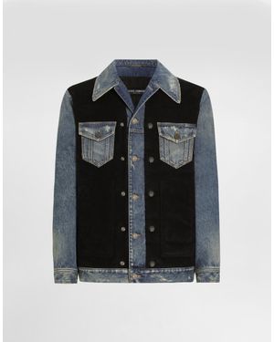 Dolce & Gabbana Denim And Velvet Jacket - Black